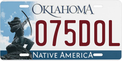 OK license plate 075DOL