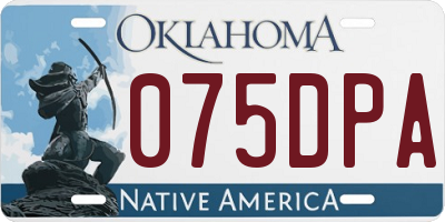 OK license plate 075DPA