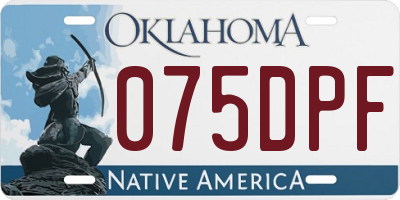 OK license plate 075DPF