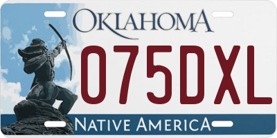 OK license plate 075DXL