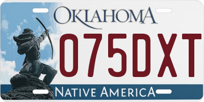 OK license plate 075DXT