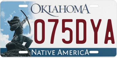 OK license plate 075DYA