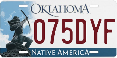 OK license plate 075DYF