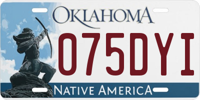 OK license plate 075DYI