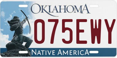OK license plate 075EWY