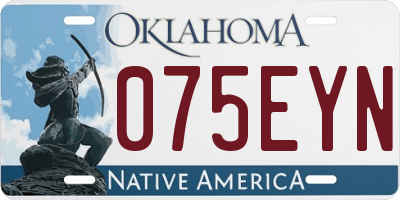 OK license plate 075EYN