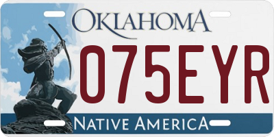 OK license plate 075EYR