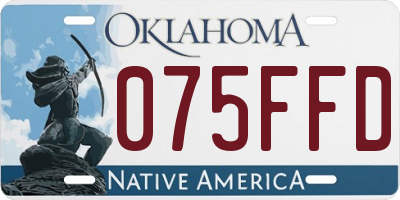 OK license plate 075FFD