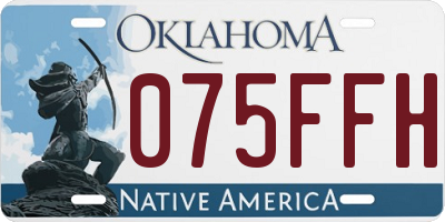 OK license plate 075FFH
