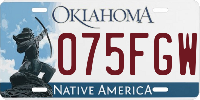 OK license plate 075FGW
