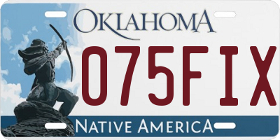 OK license plate 075FIX