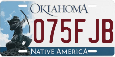 OK license plate 075FJB