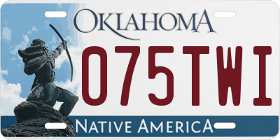 OK license plate 075TWI
