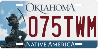 OK license plate 075TWM