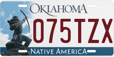 OK license plate 075TZX