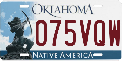 OK license plate 075VQW