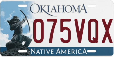 OK license plate 075VQX