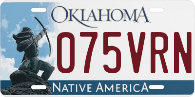 OK license plate 075VRN