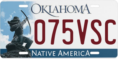 OK license plate 075VSC