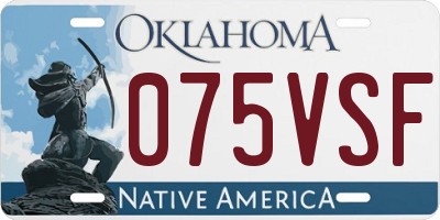 OK license plate 075VSF