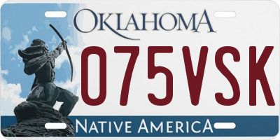 OK license plate 075VSK