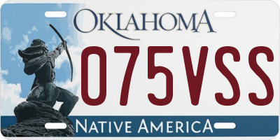 OK license plate 075VSS