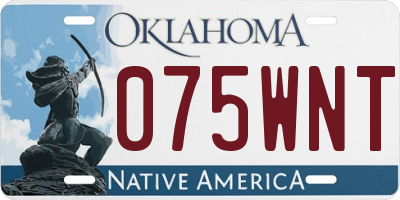 OK license plate 075WNT