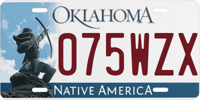 OK license plate 075WZX