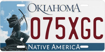OK license plate 075XGC