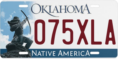 OK license plate 075XLA