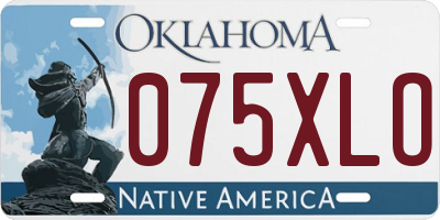OK license plate 075XLO
