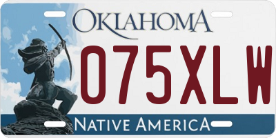 OK license plate 075XLW