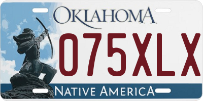 OK license plate 075XLX
