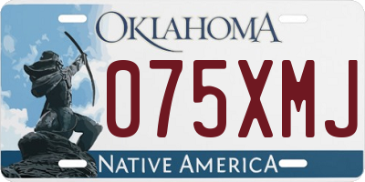 OK license plate 075XMJ