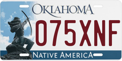 OK license plate 075XNF