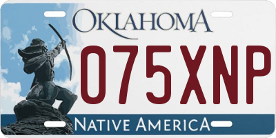 OK license plate 075XNP