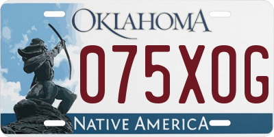OK license plate 075XOG