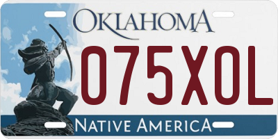 OK license plate 075XOL