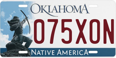 OK license plate 075XON
