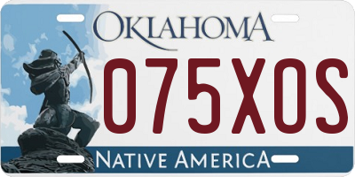 OK license plate 075XOS