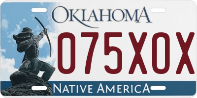 OK license plate 075XOX