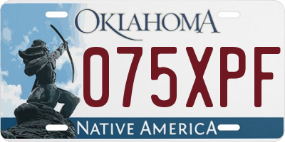 OK license plate 075XPF