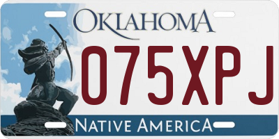 OK license plate 075XPJ