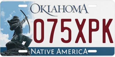 OK license plate 075XPK