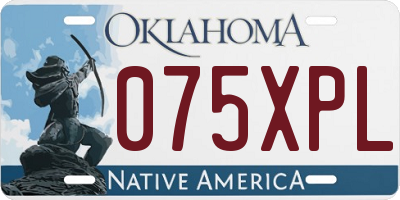 OK license plate 075XPL