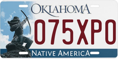 OK license plate 075XPO