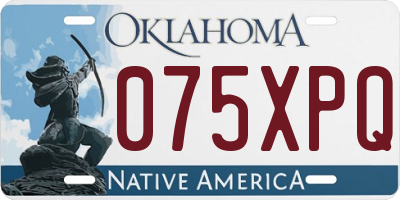 OK license plate 075XPQ