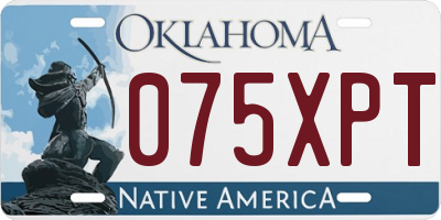 OK license plate 075XPT