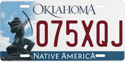 OK license plate 075XQJ