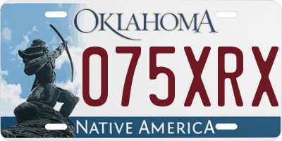 OK license plate 075XRX